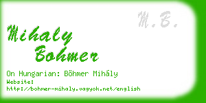 mihaly bohmer business card